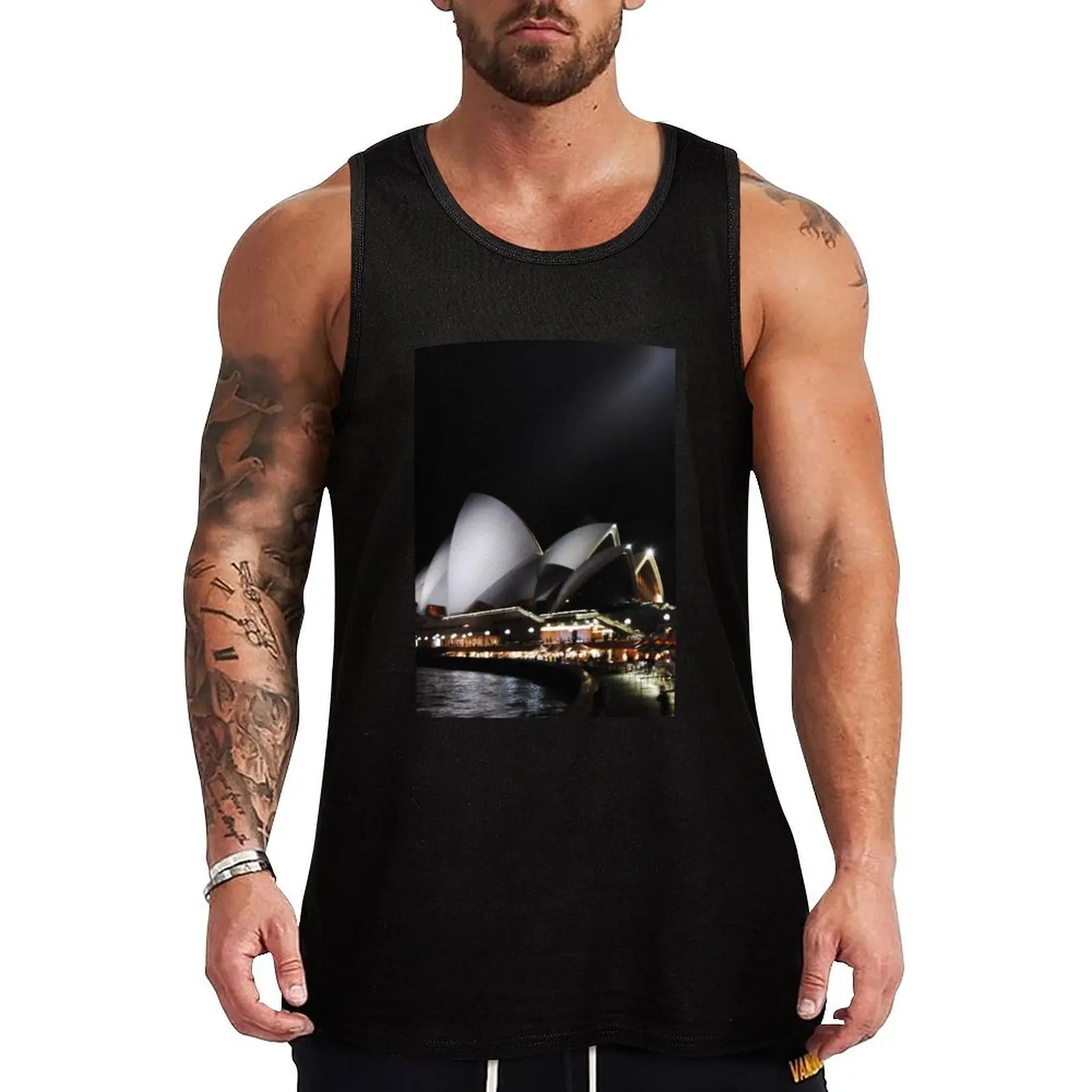 Майка Sydney Opera House, одежда для бодибилдинга, мужская мужская футболка без рукавов, мужской летний жилет, мужские майки