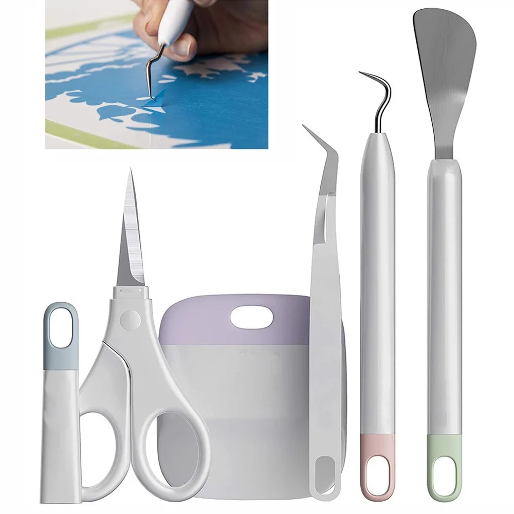 5 PCS Silhouette Cameo Vinyl Weeding Tools Kit Cameo Letters DIY Cardstock Craft Cricut Machine Accessories for Cricut Joy