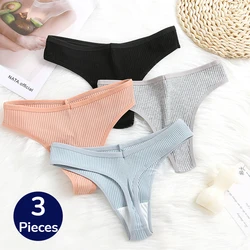 TrowBridge 3PCS/Set Women's Panties Cotton Female Thongs Lingerie Sexy Underwear Soft Cozy G-Strings Breathable Sport Underpants