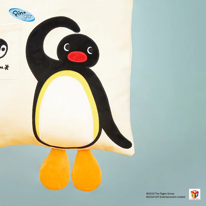 Borsa a tracolla autentica Pingu Penguin 'Tiny Feet' - Nuova borsa a tracolla casual alla moda in tela carina da donna, regalo di Natale