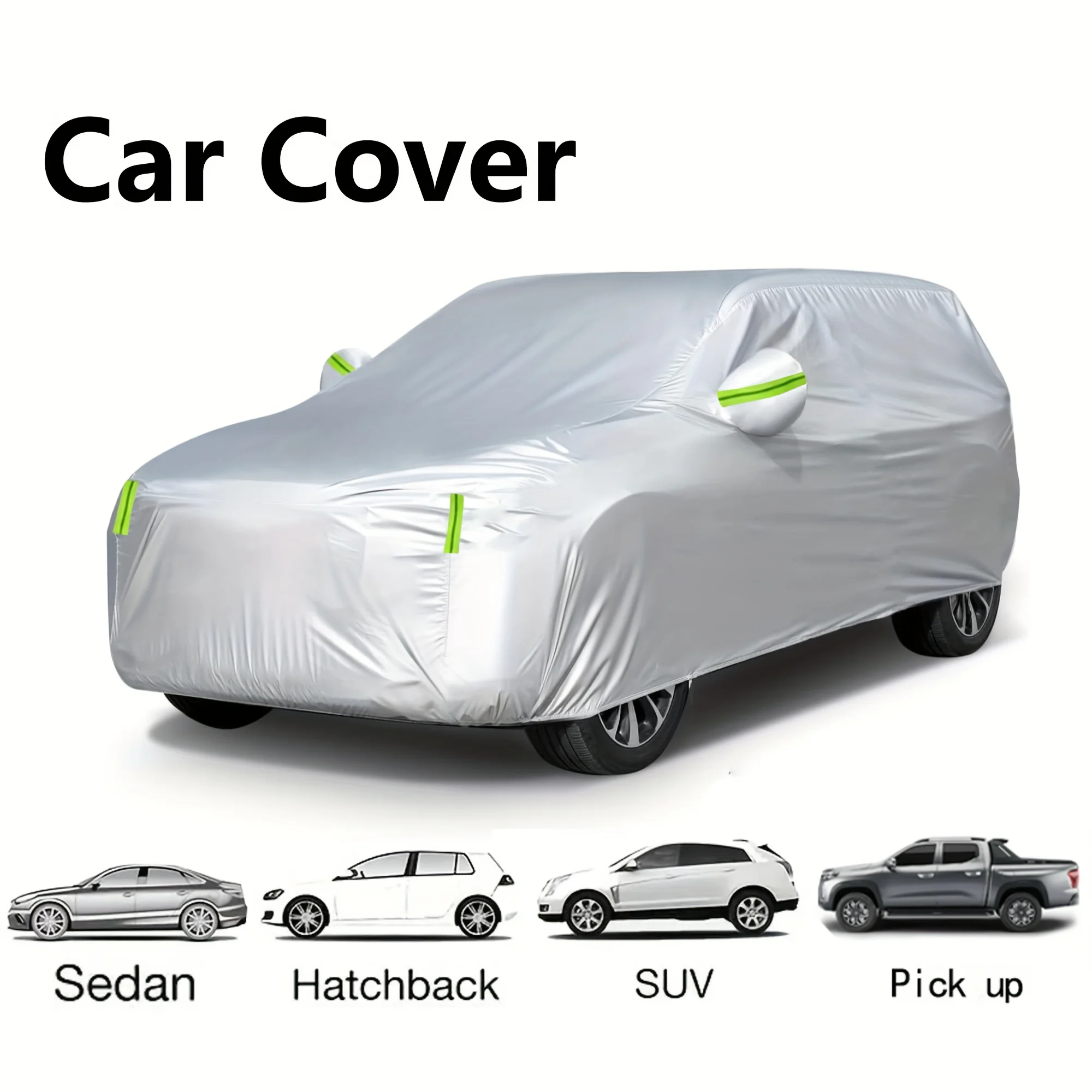 Car Cover Protection Outdoor Exterior Sun Snow UV Winter Summer SUV Sedan Auto Sunshade Dustproof Waterproof Black Silver
