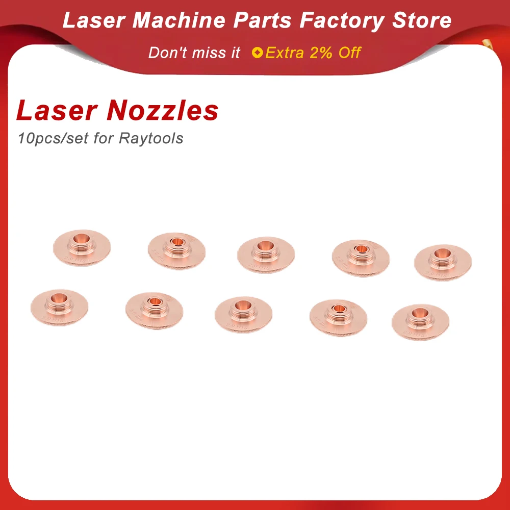 

10 шт. сопел для лазерной резки Raytools, диаметр 32 мм, калибр H15, 0.8-6.0 мм, однослойные/двухслойные, для станков с ЧПУ по оптоволокну