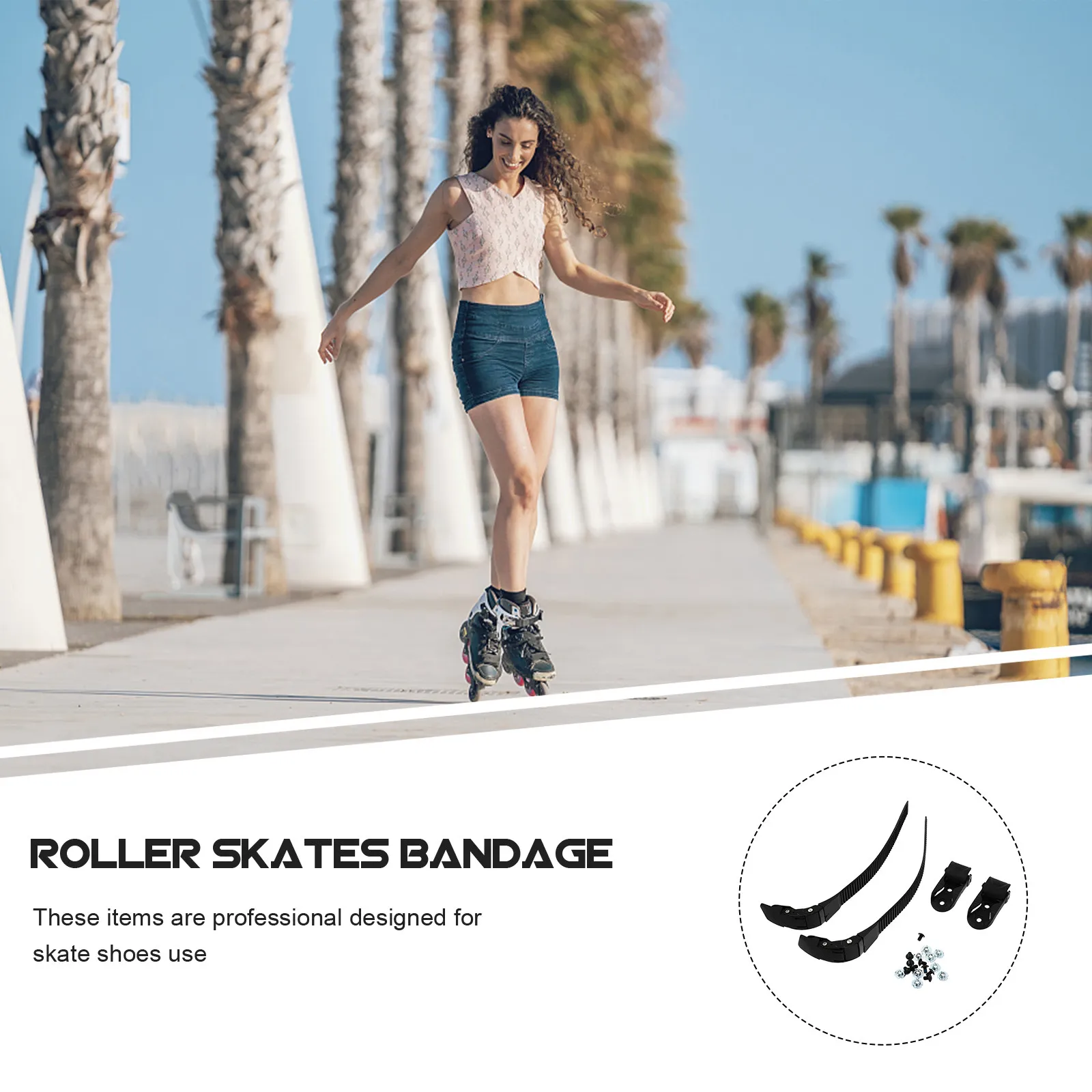 

2Set Skating Shoes Energy Straps Replacement Roller Skate Parts Adjustable Buckle Belts for Firm Foot Support Skating Shoes