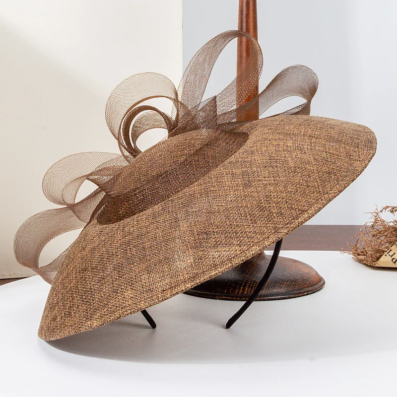 قبعة فرنسية جديدة واسعة الحواف لعام 2025 - قبعة نسائية عتيقة لحفلات الشاي أنيقة للربيع والصيف، قبعة متخصصة فاخرة خفيفة