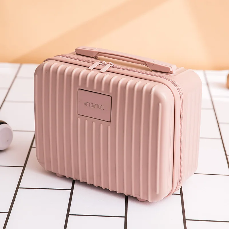 PC Korean version 14 inch makeup box with printed logo luggage, travel large capacity suitcase storage bag