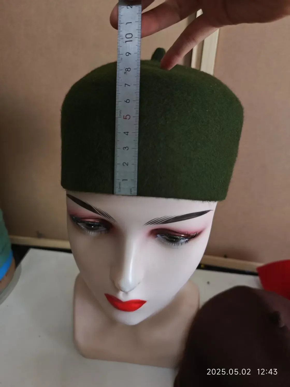 قبعات صلاة العيد للرجال المسلمين 100% صوف حقيقي أخضر بني أسود كوفي قبعة أغطية الرأس قبعات بيريه مصنوعة يدويًا قبعة ربيعية أنيقة #3