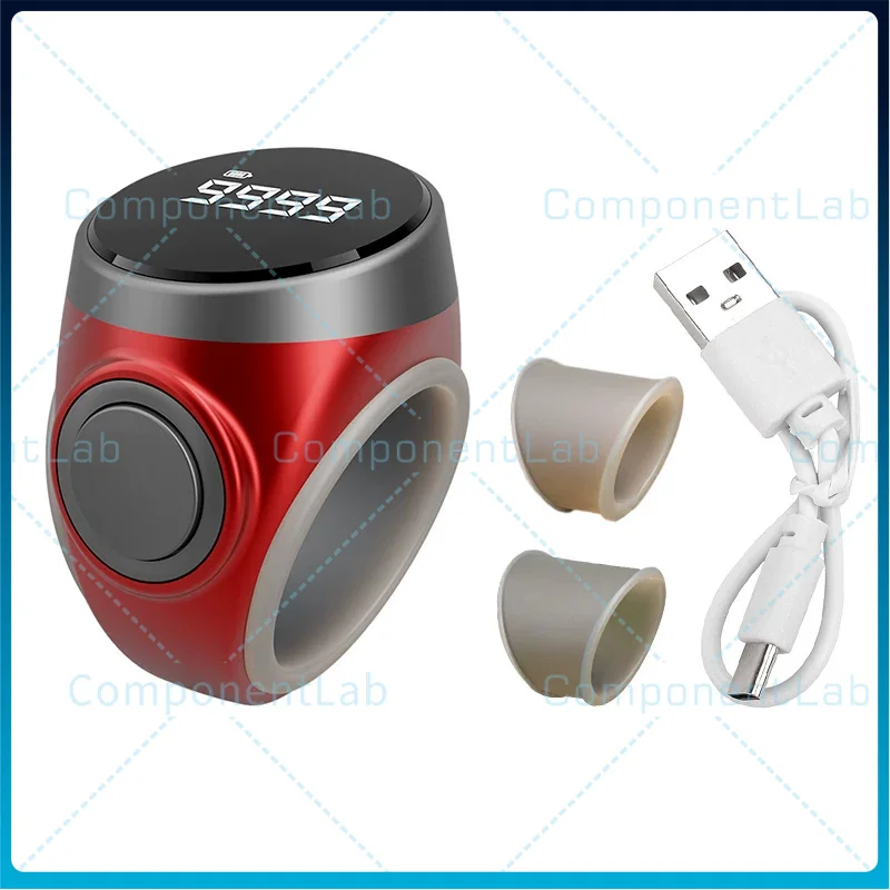 Ring-Style Push-Button Counter Type-C Charging Adjustable HD Screen Counter With Battery Level Display