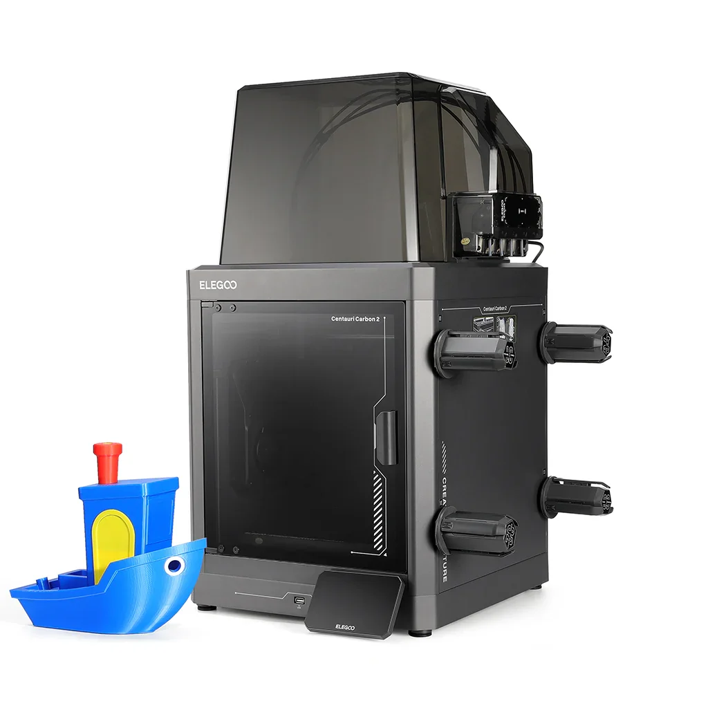 3D-принтер ELEGOO Centauri Carbon 2 Combo для многоцветной печати, высокоскоростная многоцветная печать CoreXY 500 мм/с, область печати 256x256x256 мм