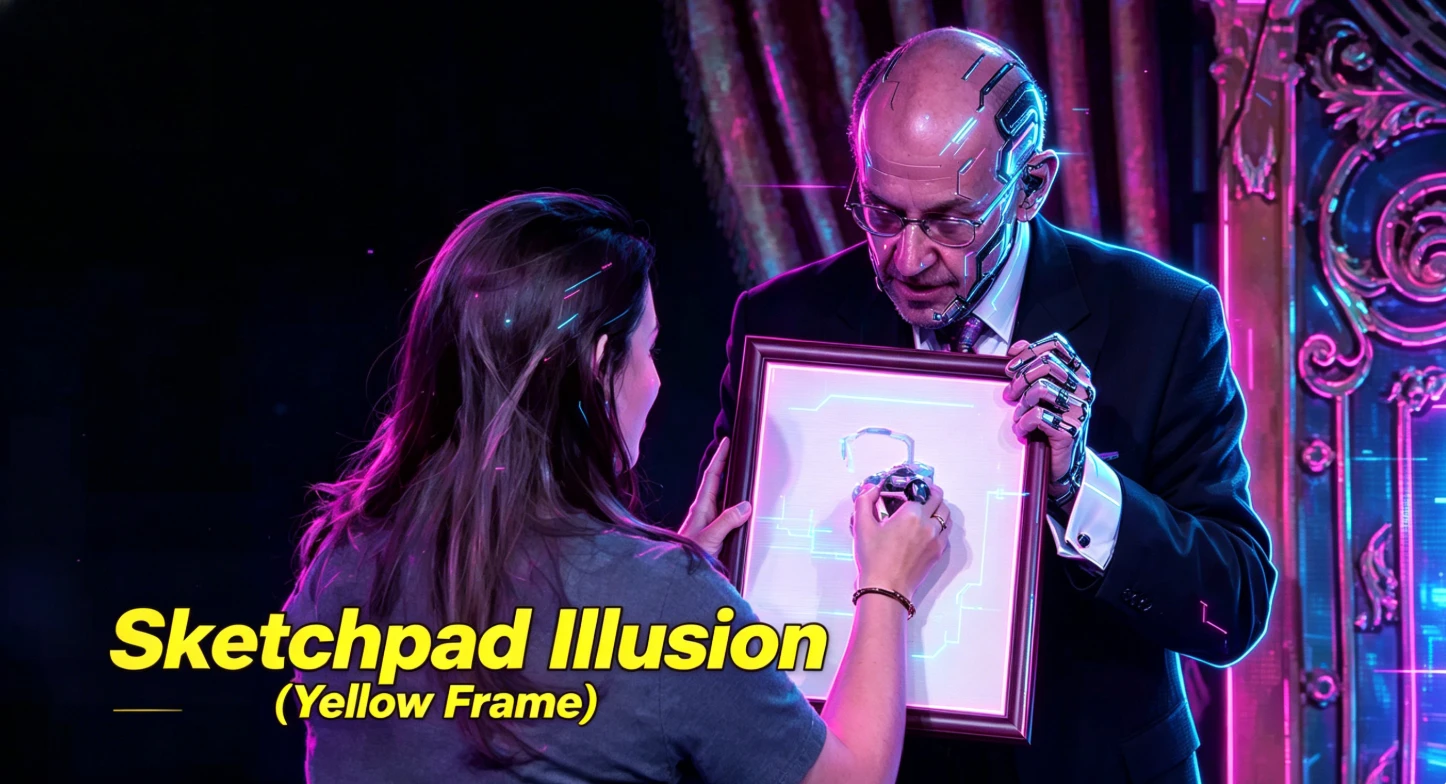 

Magic Drawing Board (Yellow Frame) Sketchpad Illusion Gimmick Stage Magic Trick Professional Magia Props Picto Transpo Mentalism