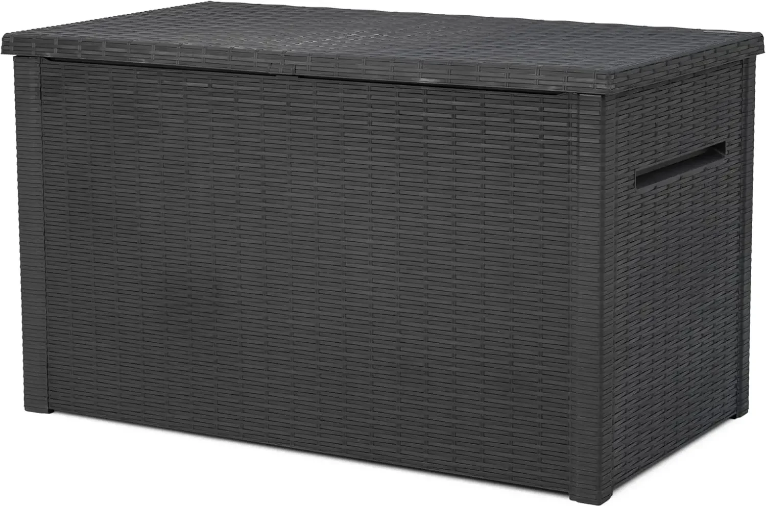 230 galões de resina rattan olhar grande caixa de armazenamento ao ar livre para almofadas de móveis de pátio, brinquedos de piscina e ferramentas de jardim