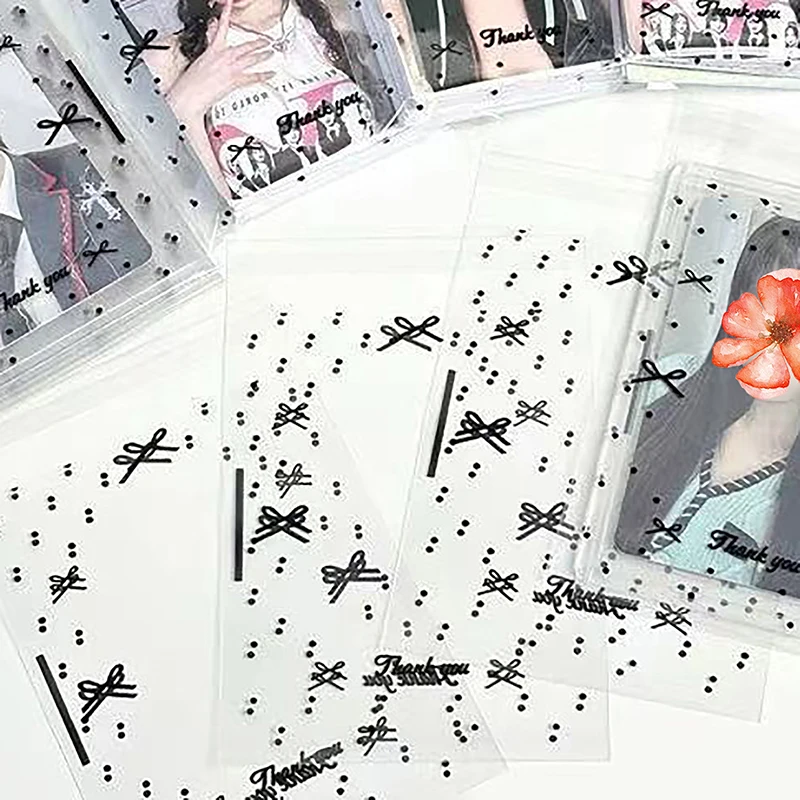 ถุงใส่ภาพถ่ายแบบมีกาวในตัว sampul kartu ใสขนาด50ชิ้น/แพ็คกระเป๋าใส่บัตรของขวัญแบบถุงซีลเอง
