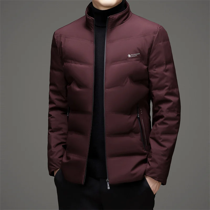 Chaquetas de plumón de pato blancas para hombre, abrigos de plumas cálidos, prendas de vestir ajustadas, Tops finos, ropa informal, otoño e invierno, 2024