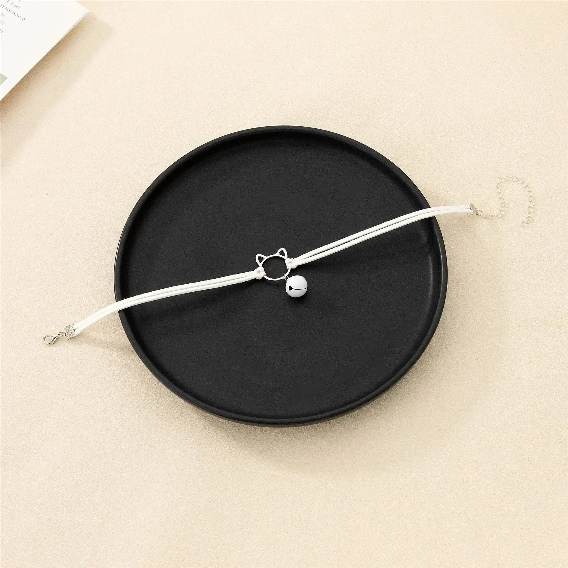 Punk Individuality Simple Sweet Cool Hottie Dark  Niche design Sense of advanced Cute Maid Pendant Choker Neck strap Popular