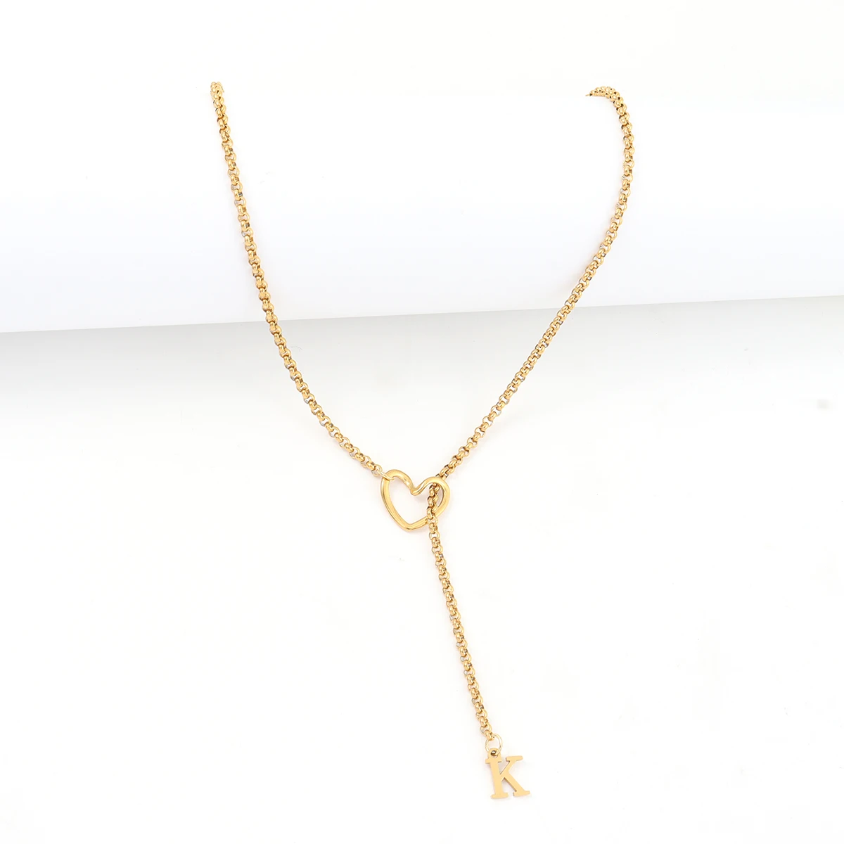 Vergoldete Initial-Herz-Buchstaben-Halskette für Damen und Herren, personalisierter Schmuck, Geburtstagsgeschenk, Alltagsschmuck, Jubiläumsgeschenk – Detail 3