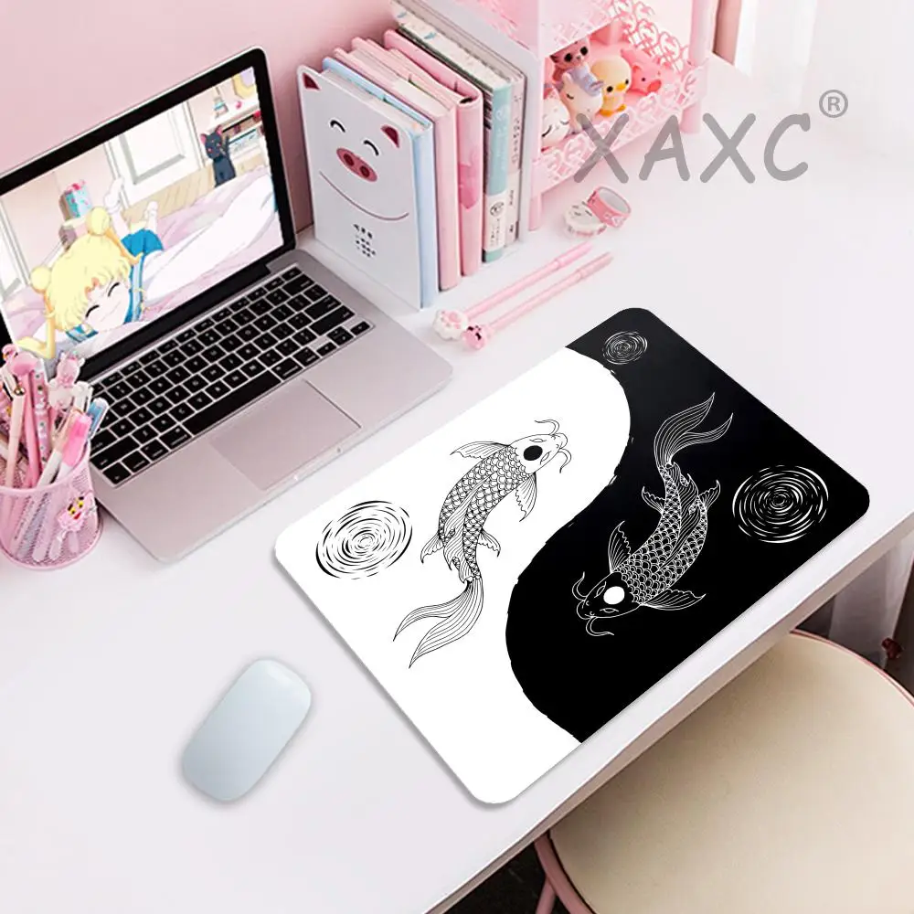 

Yin Yang Fish Mouse Pad Small Mouse Pad Thickened Mouse Pad Desk Pad Desktop Computer Keyboard Wireless Boy Girl Gift for CS =