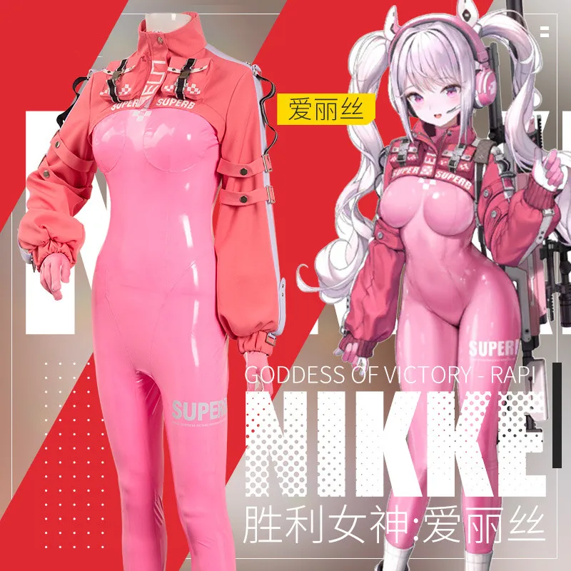 Vivi-Cos Game NIKKE The Goddess Of Victory Alice Cool Sexy Pink Bodysuit Cosplay Women's Costume Fashio Activity Party Role Play