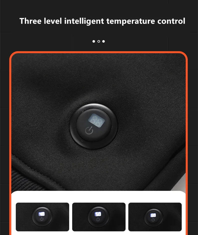 New 7-Zone Heating Intelligent Temperature Control Electric Round Neck Hoodie Men'S Autumn Winter Casual Thick Warm Pullover Top