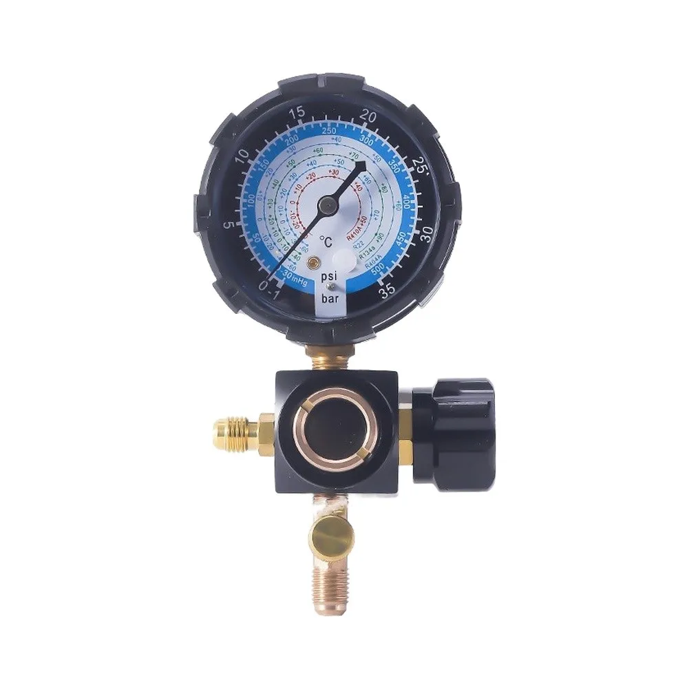 Refrigerant Manifold Gauge For R410A For R32 R22 AC Charging With Regulating Valve Refrigerant Pressure Gauge Air Conditioning