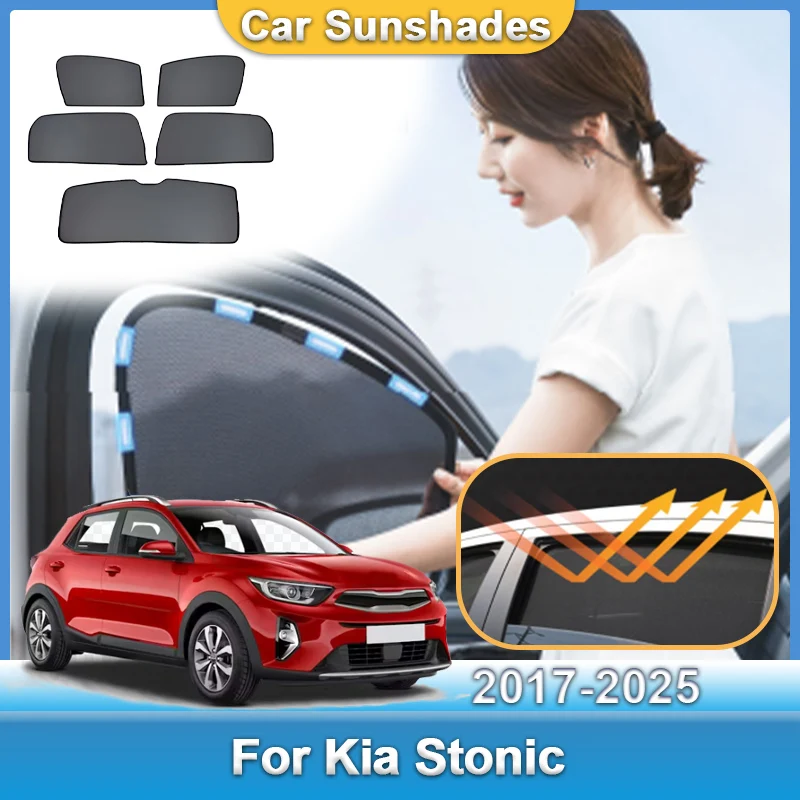 

Сетчатый солнцезащитный козырек для Kia Stonic Accessories 2024 KX1 YB CUV 2017 ~ 2025 Солнцезащитный козырек с УФ-защитой Автомобильный солнцезащитный козырек Конфиденциальность Автомобильные аксессуары