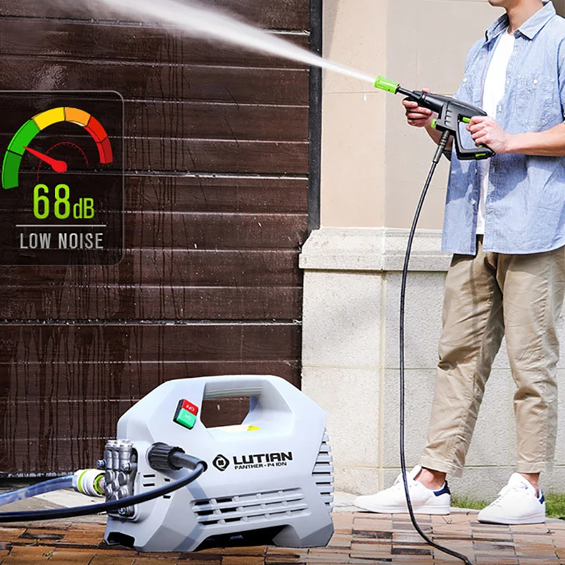 

Portable 130Bar High Pressure Car Washer 1600W Induction Motor 6-9L/min Flow 220V Power Washer for Patio/Garden/Car Cleaning