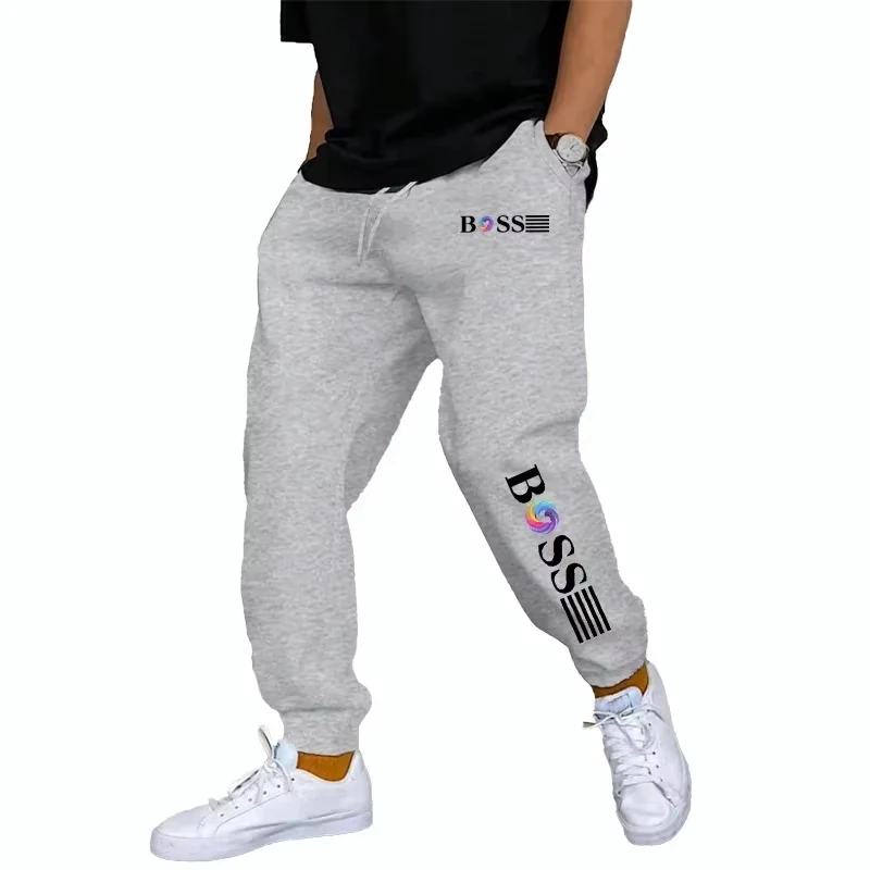 

2025 New Men's Slow Running Sports Pants for Daily Leisure Boss Letter Pattern Printed Fitness Men's Sports Pants