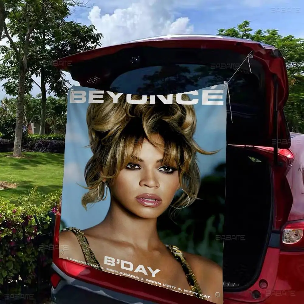 Music Beyoncé Creative Pattern Hanging Flag Polyester Printed Banner Hand Pulled Flag
