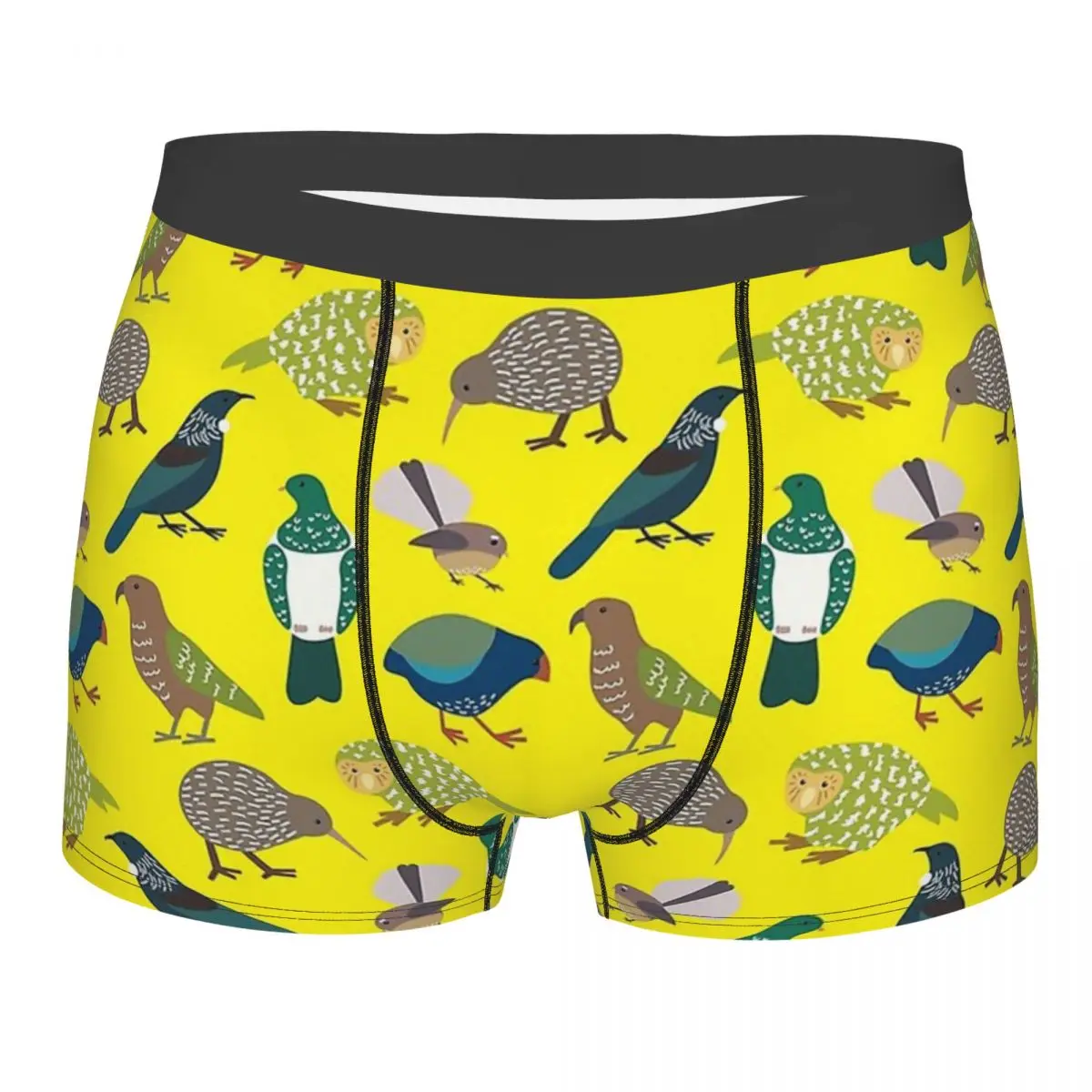 

New Zealand YELLOW Kakapo Parrot Kaka Po Strigops Habroptila Bird Birds Underpants Panties Men's Underwear Shorts Boxer Briefs