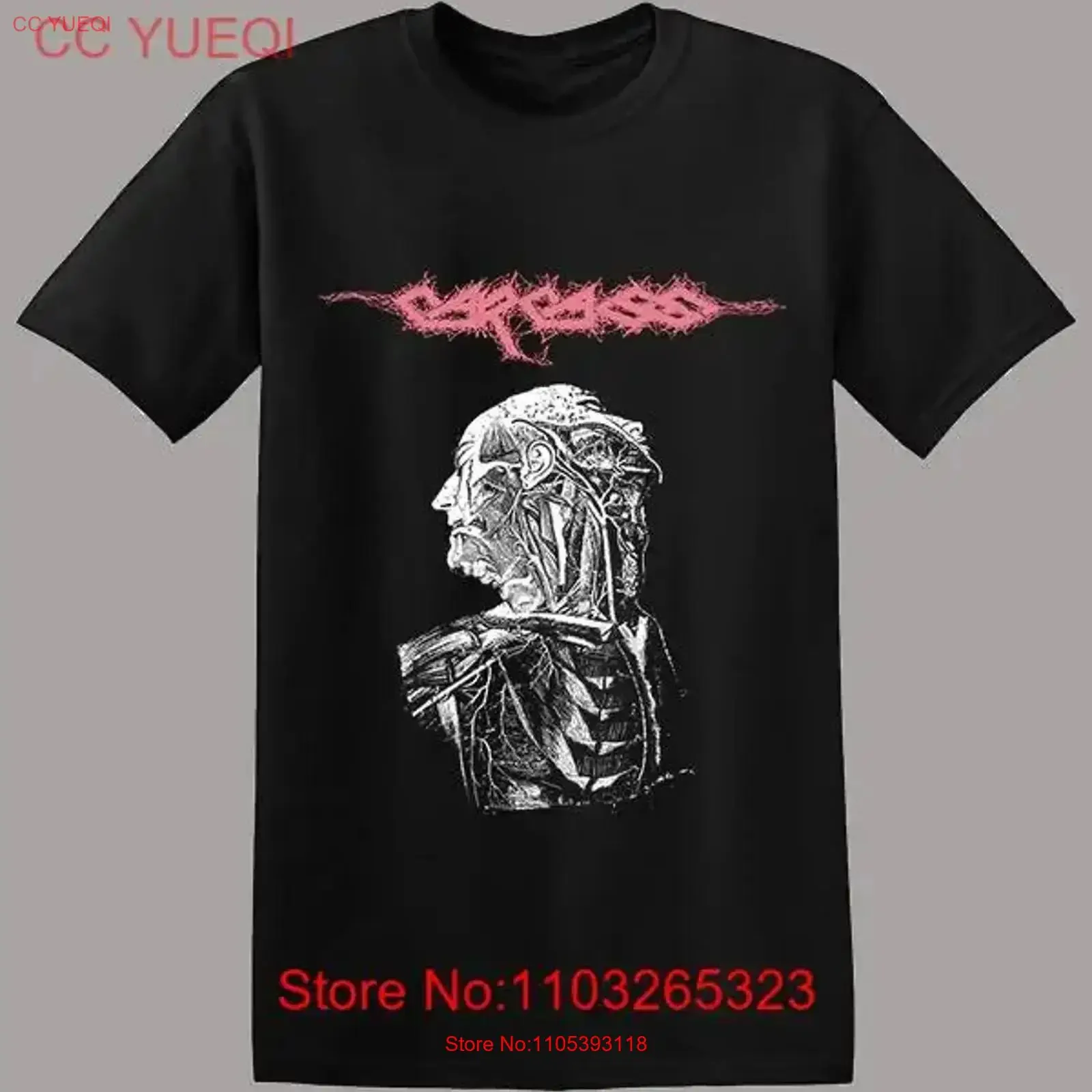 Carcass Band Black Color 100 Cotton 1side All Size To 5XL T Shirt TT615 vintage Washed Versatile Slightly Top For Everyday Wear