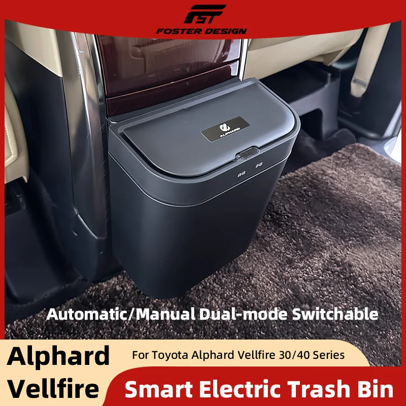 

Car Smart Trash Bin for Alphard Vellfire 30 40 Series Rear Seat Intelligent Electric Trash Bin Accessories