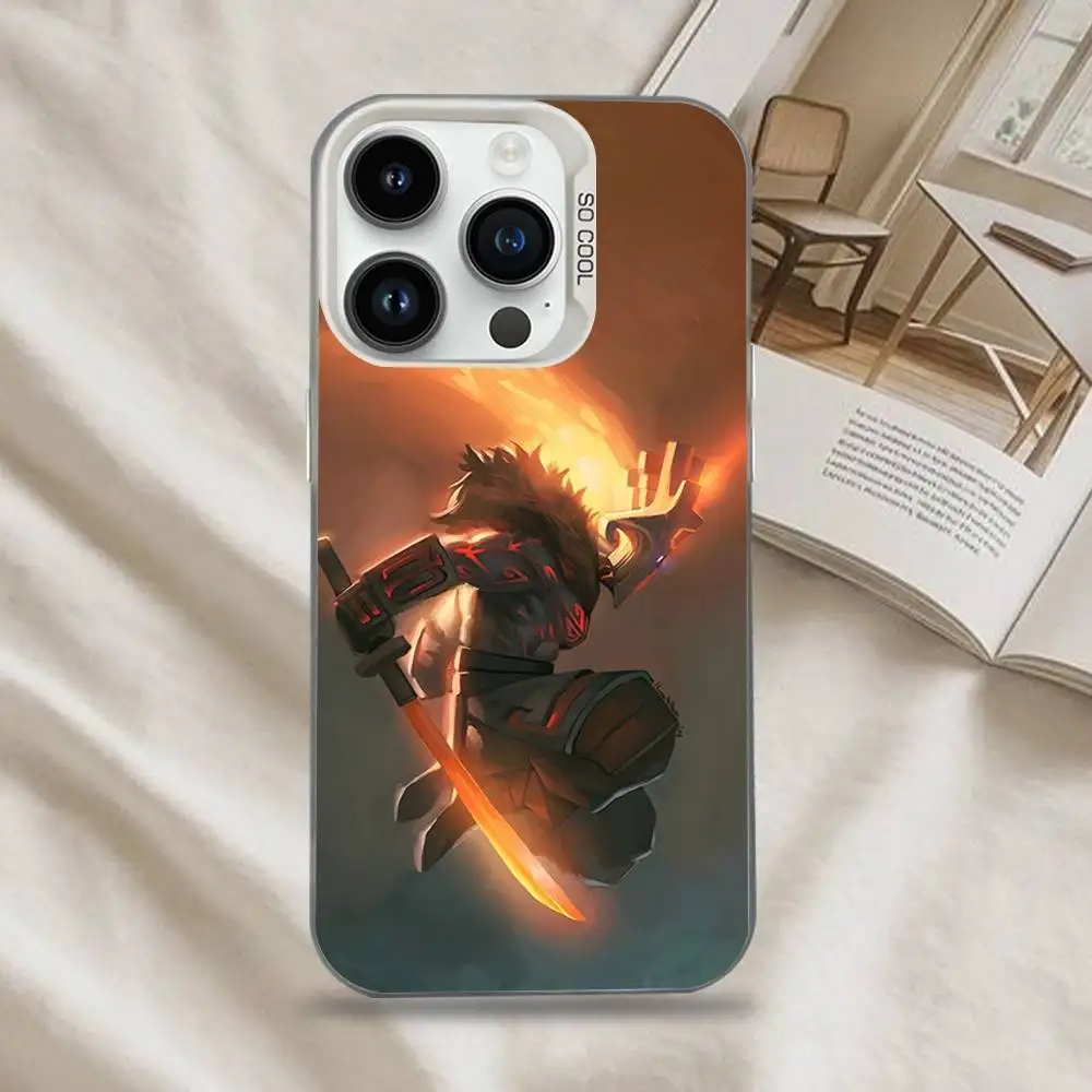 حافظة هاتف D-Dota 2 الرائعة لهاتف iPhone 16,15,14,13,12,11,Mini,Pro,SE,MAX غطاء أبيض غير لامع مقاوم للصدمات