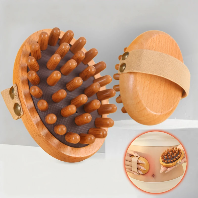 

Body Anti Cellulite Cushion Meridian Brush Multi-Functional Wooden Spa Air Cushion Massage Hair Comb Scalp Body Massage Brush