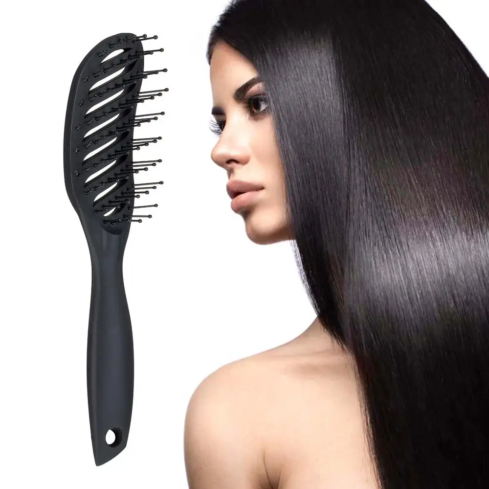 Wide Tooth Curved Curling Hair Comb Hair Brushes Curved Styling Brush Black 5/3/2/1pc Barber Arc Massage Modeling Comb