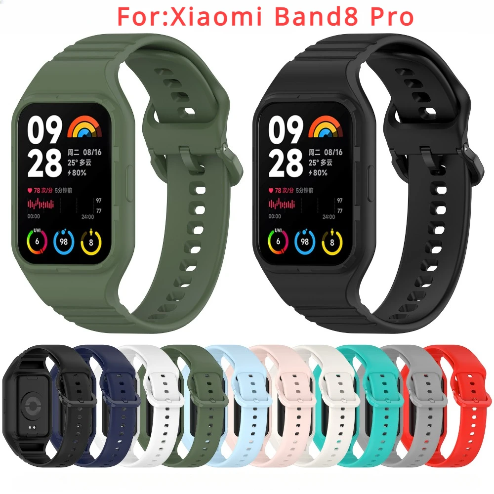 Силиконовый ремешок для Xiaomi Band8 Pro, мягкий ремешок для смарт-часов, спортивный браслет для Xiaomi Band8 Pro, аксессуары для часов