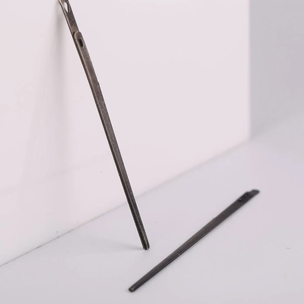 

2Pcs Steel Sewing Needles Durable Reliable Leathercraft Lacing Crafting Tanning Fashionable Versatile Single Double