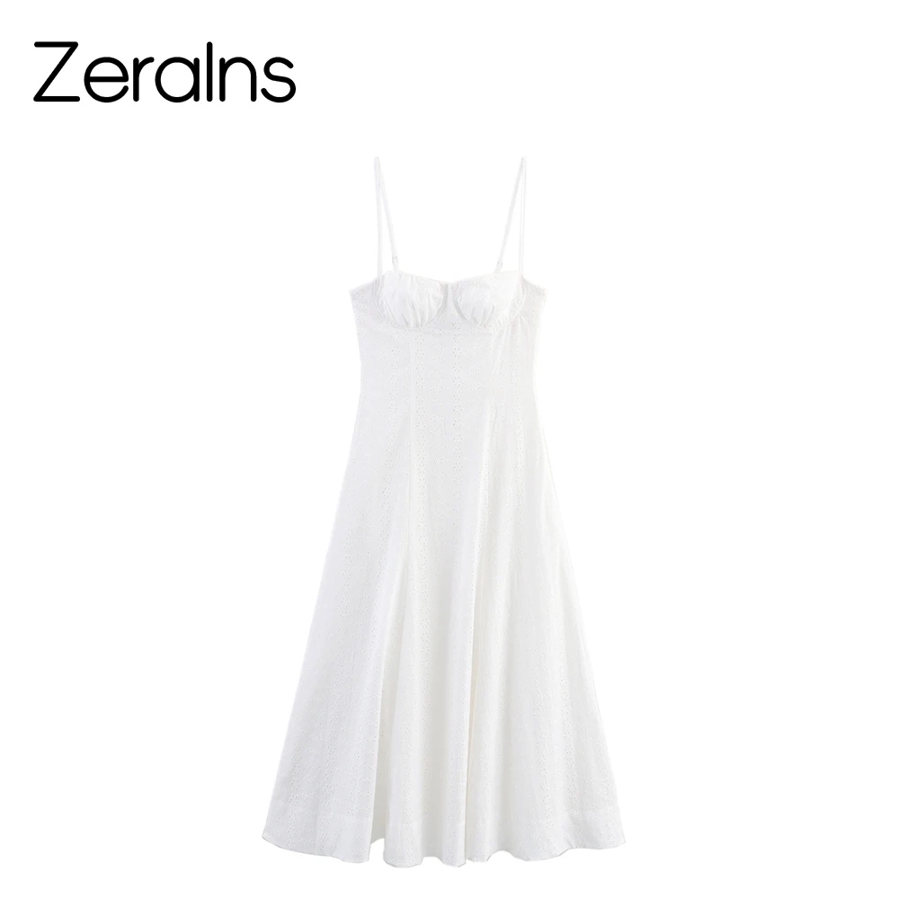 ZERAINS 2025, Herbst, neue Damenbekleidung, High-End-Hohlstickerei, enges Korsett-Stil, langes Kleid
