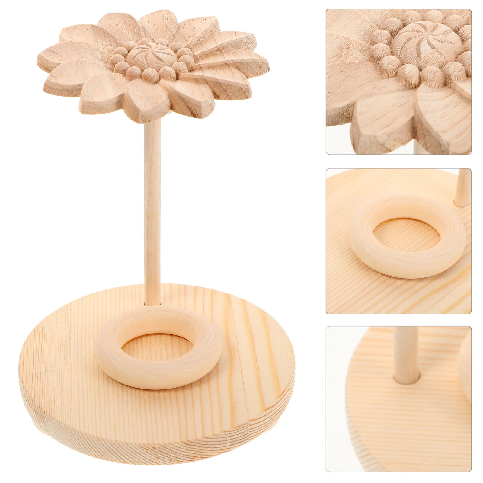 Diffusers Lotus Flower Essential Oil Wooden Oils Holder Natural Beige Aromatherapy Organizer