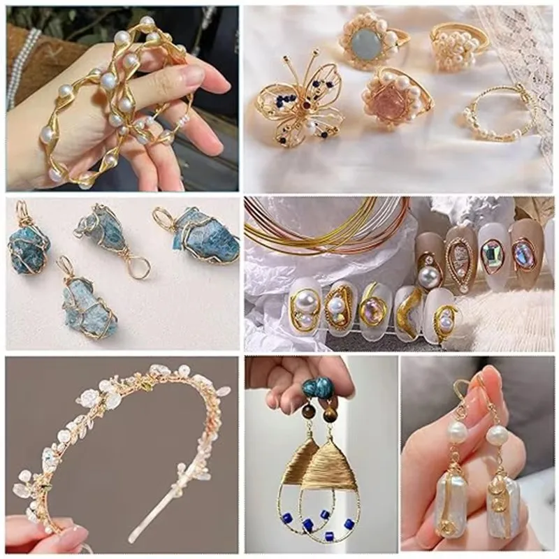 لف المجوهرات أغطية الرأس النمذجة الأسلاك النحاسية، مطرز يدويا دبوس الشعر دبوس الشعر لف زهرة الحياكة مجموعة مجوهرات الخط