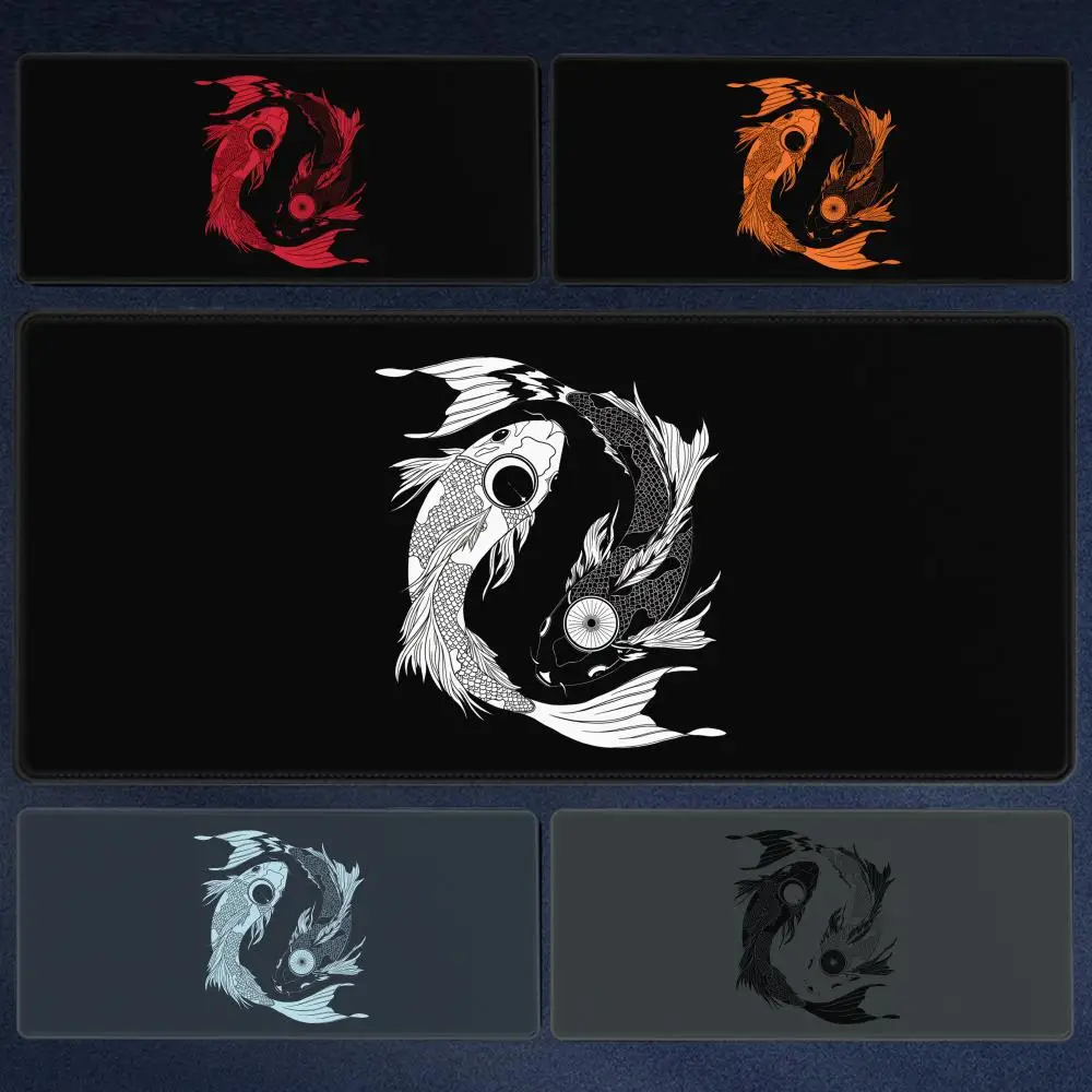

Yin Yang Fish Koi Multi-size Mouse Pad Chinese Style GamerLarge Office Keyboard MouseMat Black White Carpets Mousepad for Laptop