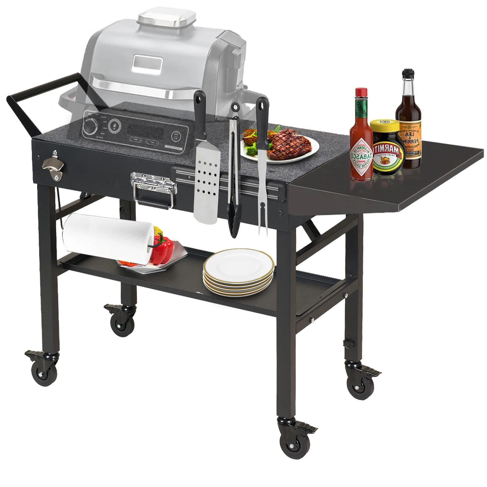 

Outdoor Griddle Table, Blackstone Griddle Stand, 440lbs Folding Grill Cart, Pizza Oven Table Stand for Onni,Food Prep Table with
