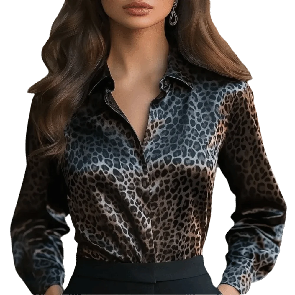 

Looose Turn-down Collar Office Ladies Shirts Women's Tops Elegant Satin Silk Blouse Button Up Long Sleeve Shirt Streetwear