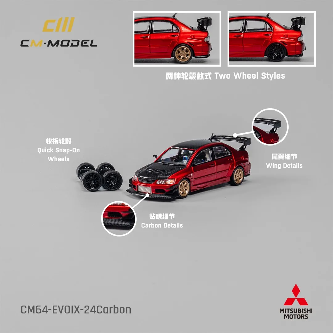 CMModel 1/64 Mitsubishi Lance EvoIX Widbody Diecast Red