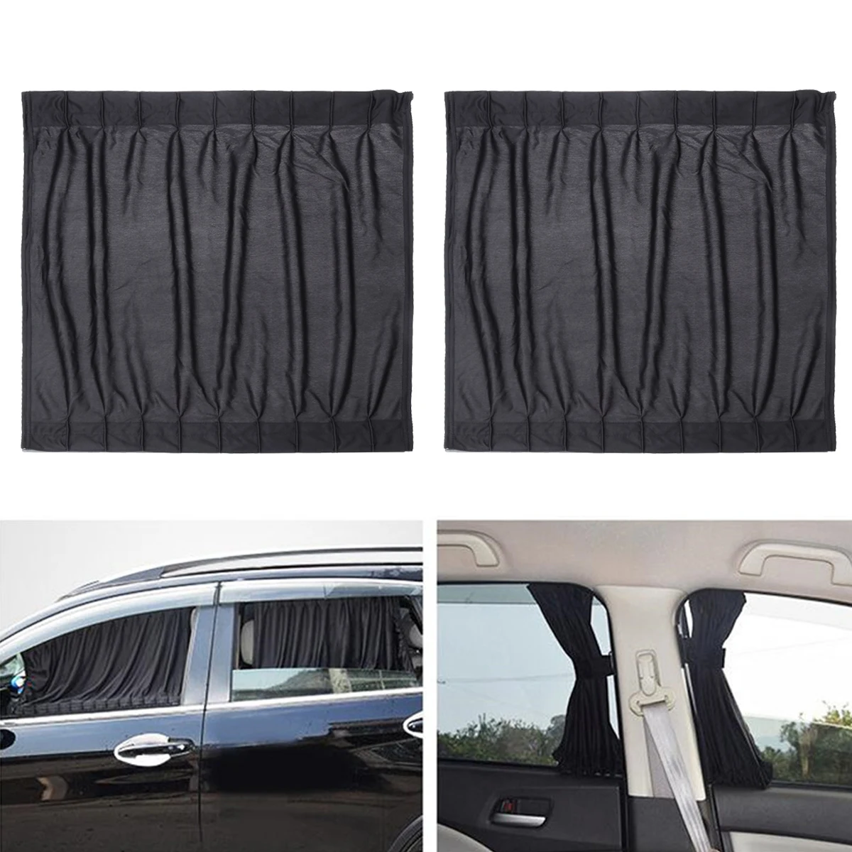 

2x Car UV Protection Sun Shade Curtain Side Window Visor Mesh Cover Shield 50cm Auto Accessories for SUV Bus Van RV Camper