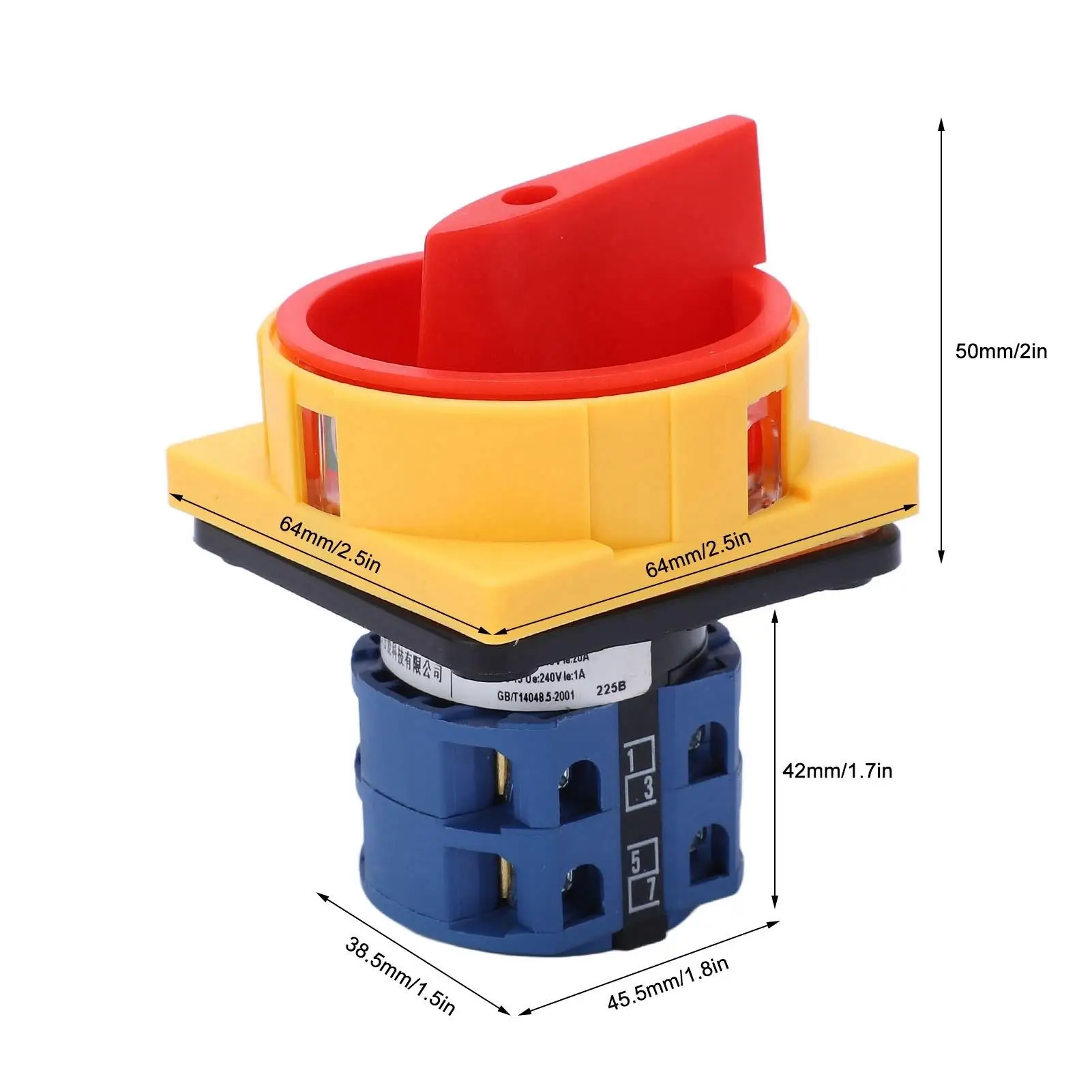 25A Padlockable Cam Changeover Switch - Universal Selector for AC 240V & 440V Power Load Distribution