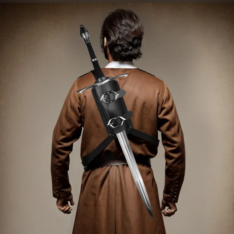 

Средневековый Ренессанс, регулируемый кожаный чехол для меча для взрослых, косплей, фэнтезийный костюм, аксессуар