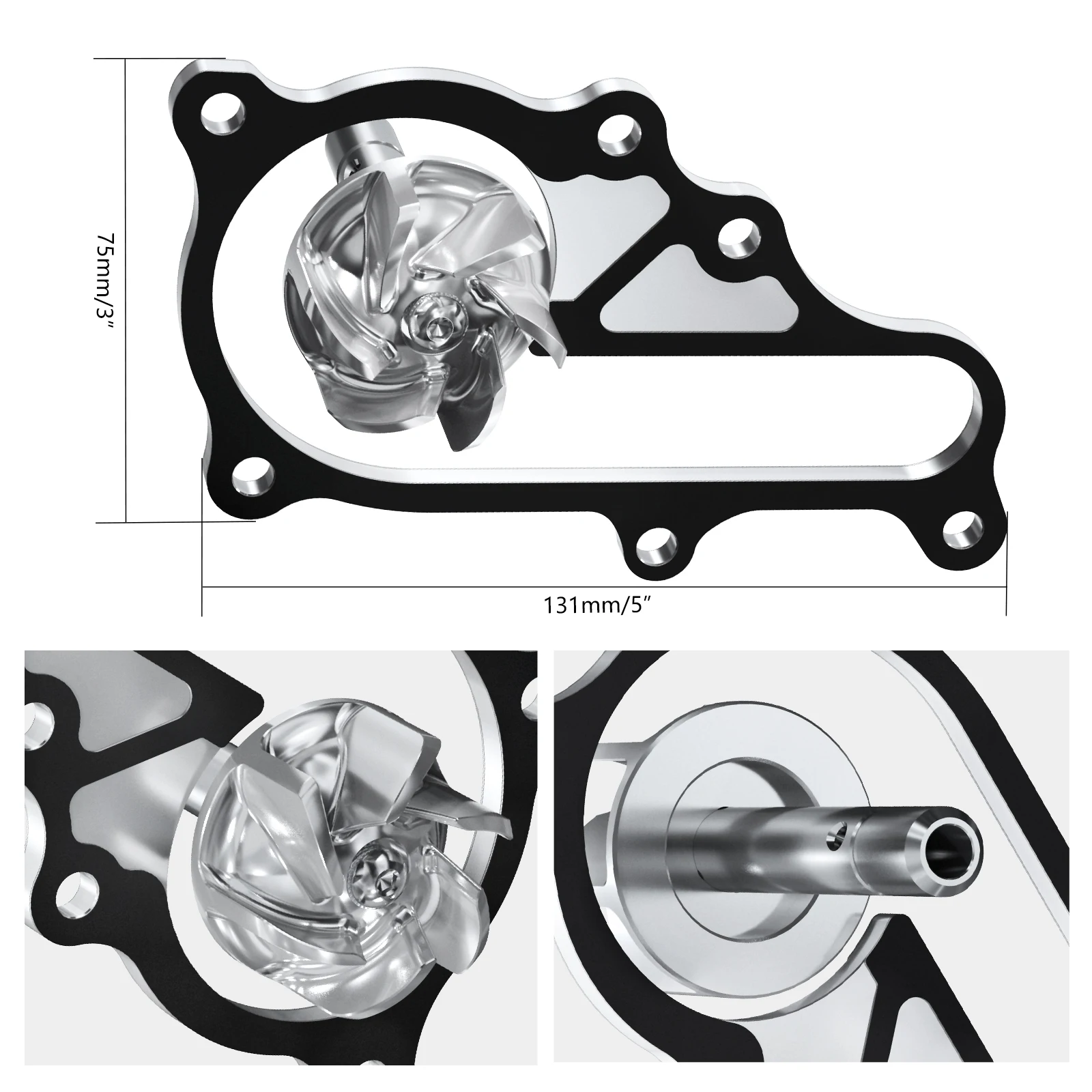 NICECNC Wasserpumpen-Laufradwelle für Yamaha Raptor 700 700R 2006-2022 ATV-Zubehör 6061 Aluminium Verschleißfestigkeit Effizienz – Detail 9