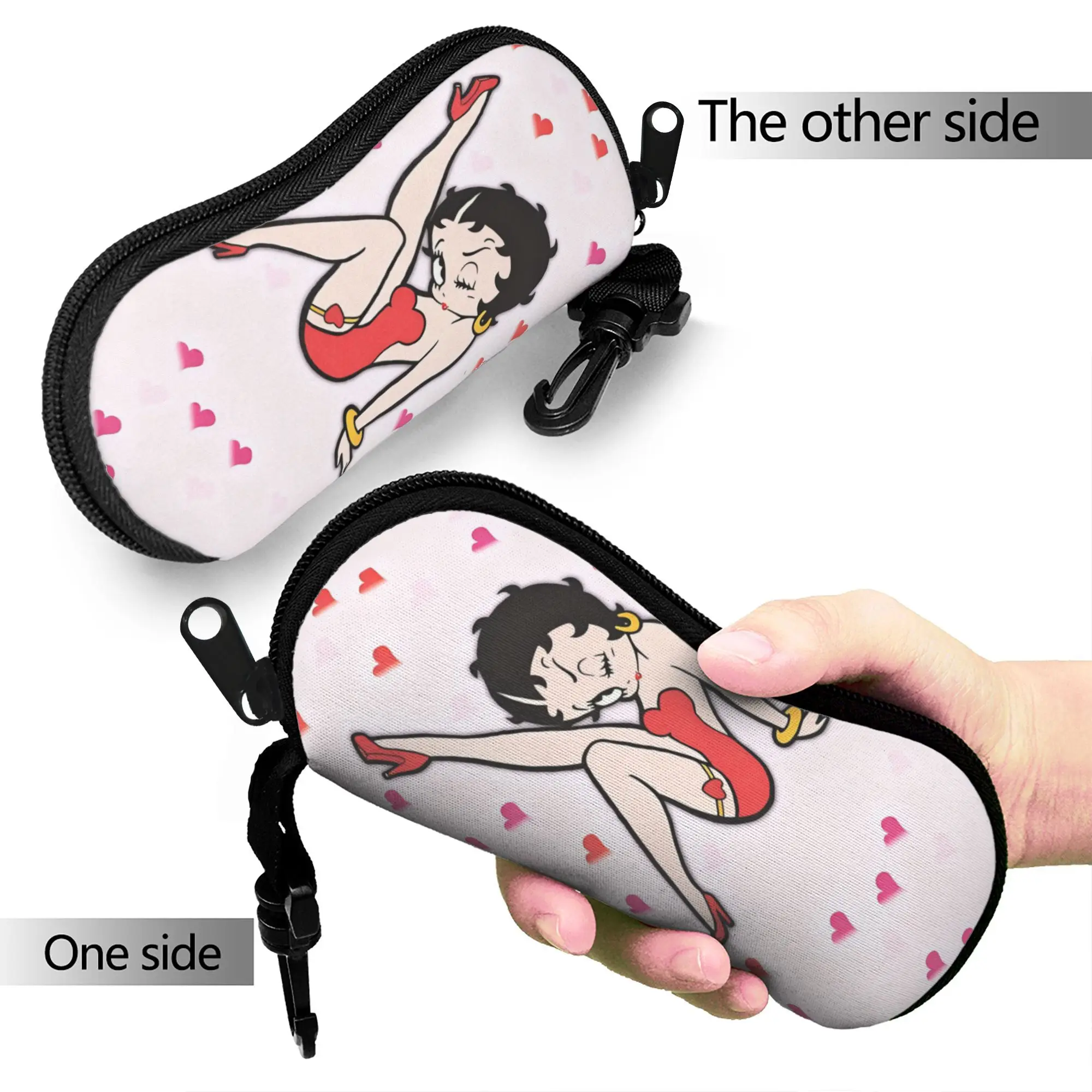 B-Bettys Boops Glasses Case Cover Male Female  Sunglasses Pouch Classic Portable Eyewear Box Outdoor Eyeglass Cases Cover view 2