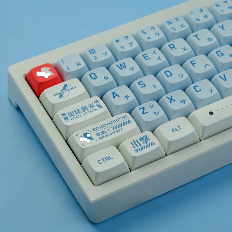 Tapa de tecla de tema azul, perfil XDA, adaptación de sublimación térmica PBT 61/104/68/87/64/104, accesorios de teclado mecánico