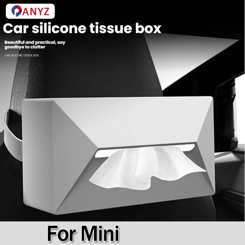 

For Mini Cooper S R56 R50 R53 F56 F55 R60 1PCS Car Tissue Box-Cyber Silicone Tissue Box Armrest Box Hanging Type Car Accessories