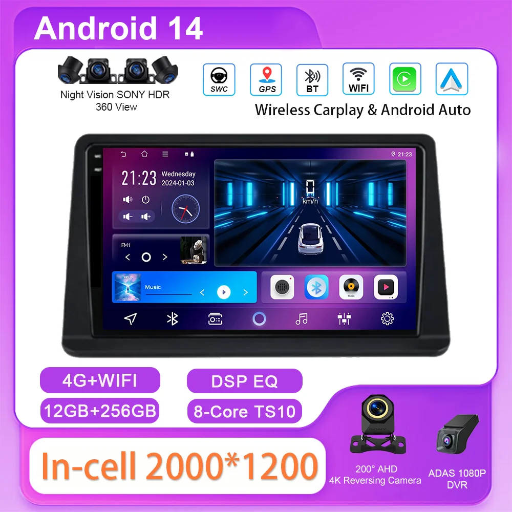 

Car Android 14 Radio Stereo For Mitsubishi Pajero Montero V31 Auto NO 2din DVD 4G Multimedia Player GPS Navigation Touch Screen