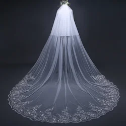 Wholesale White Ivory Cathedral Wedding Veils Two layers Bridal veil Bride Accessories Velo De Novia 2026
